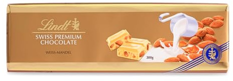 Lindt Schokolade Weiße Mandel | 300 g Tafel | Weiße Schokolade mit ganzen gerösteten Mandeln und Mandel-Krokant | Schokoladentafel | Schokoladengeschenk, 1 Stück (1er Pack)
