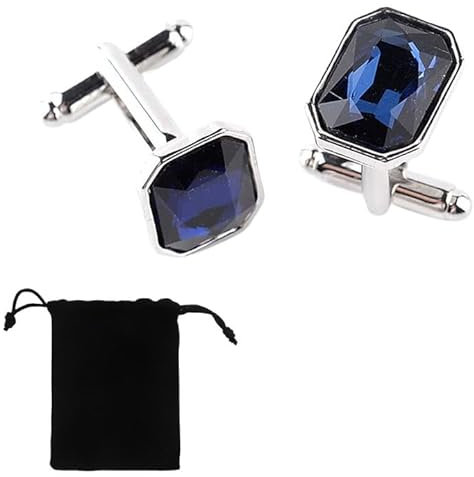 Herren Quadrat Manschettenknöpfe Hochzeit Cufflinks, Eleganten Stil Manschette Link Super glänzend Swarovski Marineblau Blau Kristall Manschettenknöpfe Herren