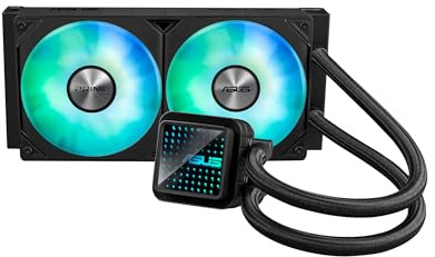 ASUS Prime LC 240 ARGB All-in-one AIO CPU Liquid Cooler AMD: AM5 & AM4 Intel: LGA 1851, 1700, 1200, 115x Specially Designed CPU Contact Area, finned Channels, Infinity Mirror, pre-Installed ARGB Fans