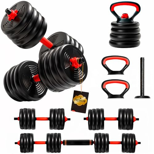 ManiBoom Kit de Pesas y Mancuernas Ajustables con Kettlebell - Pesas Ajustables para Entrenamiento Progresivo en Casa para Toda la Familia