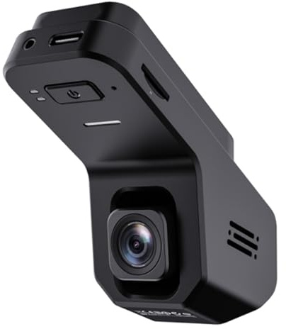 Veement Dashcam Auto Vorne Und Innen 2,5k+1080p, Mini Dash Cam Auto Kamera Mit 32-GB-Karte, Super-Nachtsicht, 4 IR-LEDs, 165° Weitwinkel WDR, G-Sensor, Loop-Aufnahme, 24H Parkmodus (Schwarz)