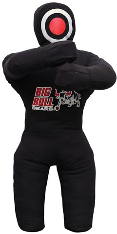Big Bull Kids MMA Grappling Dummy 40 Unfilled Canvas BJJ Wrestling Training Bag (Black)