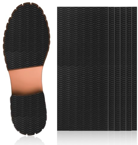 PARFCO Kit Réparation Semelles 6 Pièces, Tapis Antidérapants 270 x 100 mm | Protection Semelle Chaussure En Caoutchouc, Semelles en Caoutchouc Autocollantes Pour Réparation Et Protection Des Semelles
