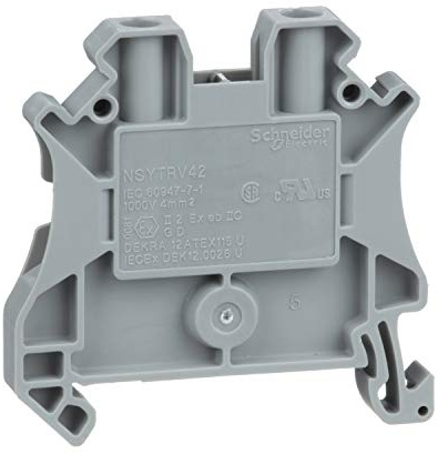 Schneider NSYTRV42 Linergy Klemmleiste zur Durchl., 4mm², 32A, 1 Ebene, 1x1, Schraube, grau