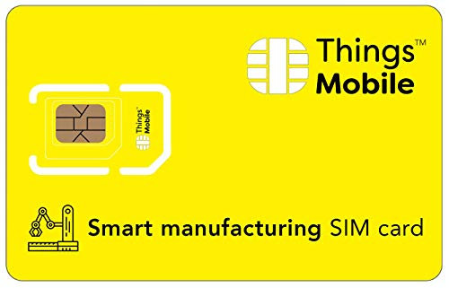 Carte SIM pour Fabrication Intelligente - Things Mobile - avec Couverture Mondiale et réseau Multi-opérateur GSM/2G/3G/4G, sans coûts Fixes. 10€ de crédit Inclus