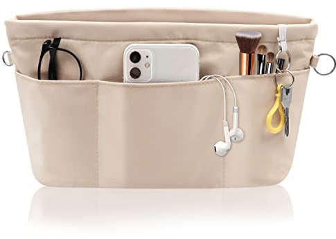 SUPRBIRD Organisateur de sacs à main en nylon Trousseau de clés (beige, L)