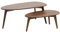 FineBuy Design Couchtisch 2er Set Massivholz Wohnzimmertisch, Satztisch Holztisch Nierenform Kaffeetisch, Retro Tischset 2-teilig Beistelltisch Holz