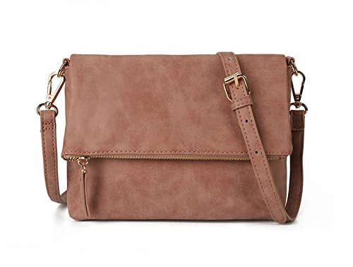 Gladdon Umhängetasche damen,Schultertasche mit Reißverschluss, Crossbody Tasche, Leder Handtasche Klein, Daypack…