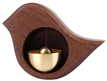 Shopkeepers Bell for Door Opening, Crisp Sound Wooden Hanging Bell Door Decor Bird Shape Entry Doorbell Gate Bell Chime for Windows, Refrigerators, Entrance(Brown)