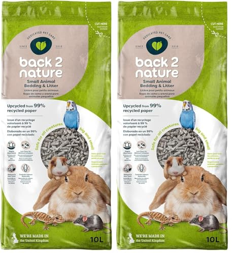 Back-2-Nature Couchage/Litière pour Petits Animaux 10 L (Lot de 2)
