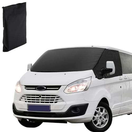 NIGOOLATA Frontscheibenabdeckung für F ord Transit Custom 600D Oxford Sonnenschutz frontscheibe Auto Windschutzscheiben Abdeckung Wasserdicht Wetterfest Anti Frost UV Ice