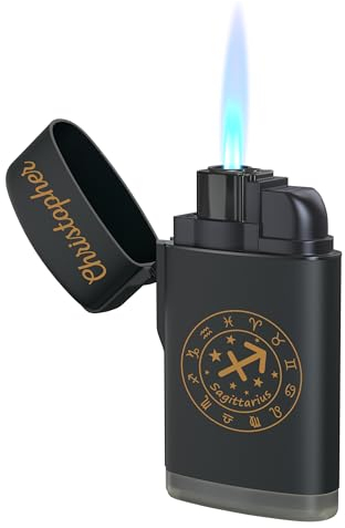 Geschenkfreude Feuerzeug personalisiert mit Namen und Sternzeichen - personalisierte Geschenke mit UV Druck - Sturmfeuerzeug nachfüllbar - Geschenke für Freundin und Freund