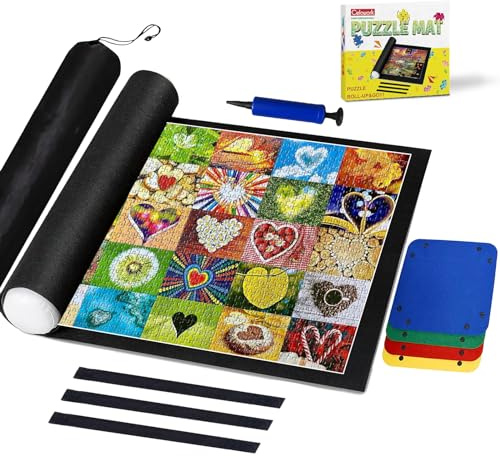 Celawork Jigsaw Mat 1000 Pieces | Puzzle Mat set include storage bag &sorting trays & mini pump & elastic band | suitable for 1000 500 puzzle | Works with Jigsaw Board
