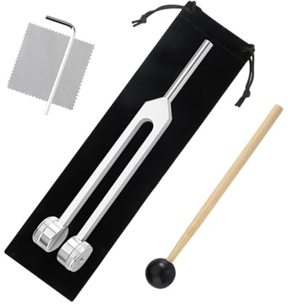 128Hz Tuning Forks for Healing with Silicone Hammer and Bag - Stainless Steel Medical Tuning Forks for Chakra Hammer Ball Diagnostic, Medical Sound Healing/Meditation/Therapy Tool
