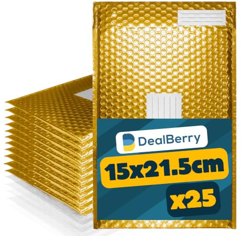 Lot de 25 enveloppes à bulles rembourrées - Enveloppes à bulles - Sacs en polyéthylène pour emballage d'expédition et d'expédition - Enveloppes à patte autocollante - Boîte d'adresse et de retour
