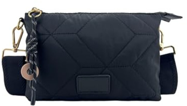 MODELISA - Bolso Bandolera Doble Compartimento Hombro Estilo Casual Mujer (Negro)