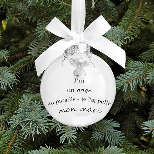 Générique Boules commémoratives de Noël - Ange au Paradis, Ornement commémoratif Ange au Ciel, Décorations d'arbre de Noë, Cadeau deuil pour se Souvenir Vos Proches Noël