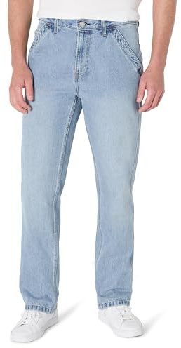 Amazon Essentials Vaqueros de Carpintero Rígidos de Corte Holgado Hombre, Azul Vintage, 30W / 32L