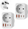 Denlane Adapter Australien 2 Pack, 5 in 1 Reiseadapter Australien mit 1 AC & 2 USB-C & 2 USB-A(3.4A), Adapter China Neuseeland Deutschland Stecker, Adapter Argentinien Fidschi, Reisestecker Typ I