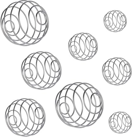 Telooco 8 unidades de acero inoxidable con bola de metal, 4 tamaños, batidora de proteínas, mezcladora de botellas, mezcladora de proteínas, para deporte, fitness, proteínas, bolas mezcladoras