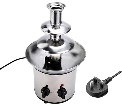 Chocolate Fountain, 3 Tier Electric Chocolate Fondue Fountain Machine, 1.5L 150W Fondue Sets with Hot Melting Pot Base for Milk, White, Dark Chocolate, Candy, Cheese