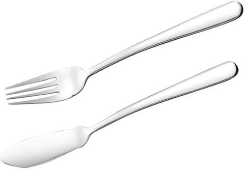 VALICLUD Cubiertos de Acero Inoxidable para Casa de Cuchillo y Tenedor para Pescado con Diseño Moderno y Superficie Pulida Mate para Vajilla Occidental y Uso Restaurantes Banquetes y