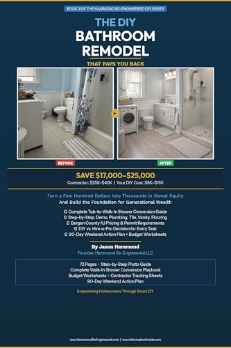 The DIY Bathroom Remodel That Pays You Back: Save $17,000–$25,000 With Step-by-Step Plans for Walk-In Shower Conversions, Tiling, Plumbing, and Smart DIY ... (Hammond Re-Engineered DIY Guides)