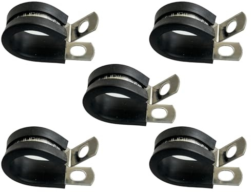 5X Jubilee® P-Clip Abrazadera con Caucho, Abrazadera de Tubo de retención, Acero Inoxidable SS304 de Grado Marino, 20 mm