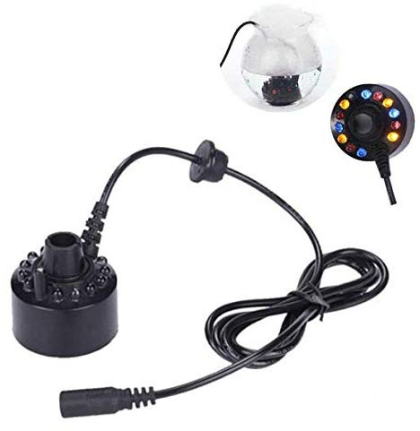 Mini Machine à brouillard 12 LED à ultrasons fabricant nébler LED brouillard Machine à fumée Diffuseur Mist Maker Convient pour les fontaines intérieures ou extérieures