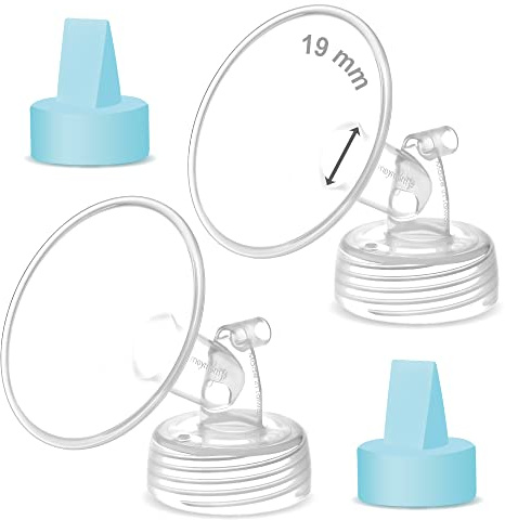 Maymom Wide Neck Pump Parts for Spectra S1/S2 Pumps; Incl Wide Mouth Flanges; Not Original Spectra Flange; Replaces Spectra Shield (Flange 19mm)