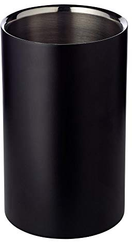 EDZARD Weinkühler Pearl (Ø 12 cm) aus Edelstahl - Flaschenkühler, Sektkühler doppelwandig - Getränkekühler für 1 Flasche - Schale für Wein, Sekt & Eiswürfel - Champagner Kühler
