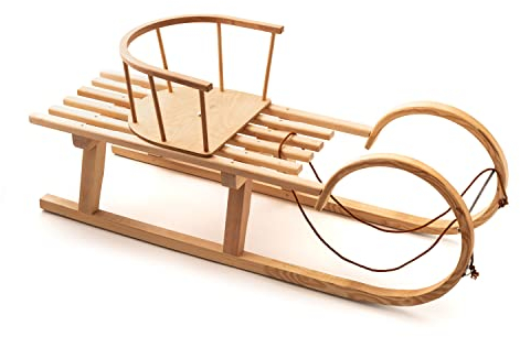 Ribničan Luge traditionnelle en bois de hêtre de qualité supérieure avec chaise longue 100 cm