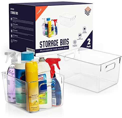 CLEARSPACE Plastic Storage Bins – Perfect Kitchen Organization or Pantry Fridge Organizer, and Bins, Cabinet Organizers