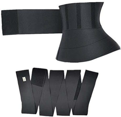 Waist Trainer Damen，Bauchweggürtel Shapewear Damen Bandage Sportgürtel Abnehmender BauchwickelgüRtel, Verstellbarer Bauchweg Bauchgurt Nach Geburt TaillengüRtel Taillenformer Damen Schwarz