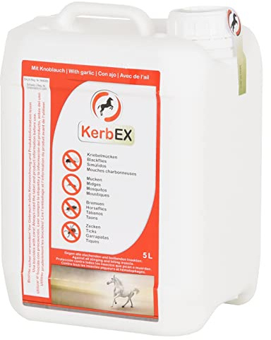 KerbEx rosso, con aglio, repellente per cavalli, 5 litri, zanzariera per insetti, repellente per insetti