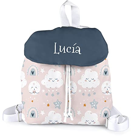 SAQUITOMAGICO Mochila solapa para bebe personalizada Sweet baby .Vuelta al cole.Recien nacidos regalo.Mochila guarderia (arco iris)