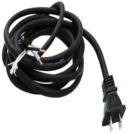 10 Feet Power Tool Cord Replacement,2 Prong 16AWG Oil Resistant Waterproof Rubber Flexible Cord (3.1Meters,Black) (16A2Prong)