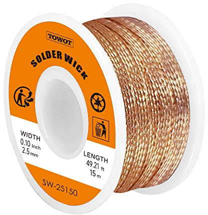 TOWOT Tresse de mèche à souder avec flux électronique sans nettoyage.