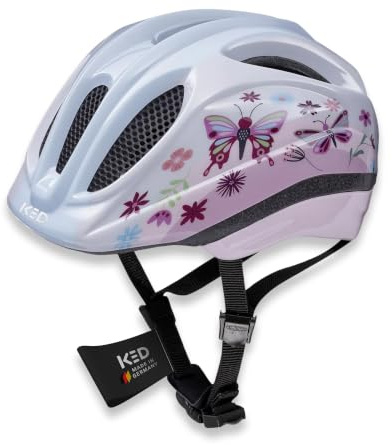 KED Meggy II Trend Fahrradhelm Für Kinder – Made In Germany, LED Rücklicht, MaxShell Technologie Und Präzise Größenverstellung | Farbe: Butterfly | Größe: 44-49 (XS)