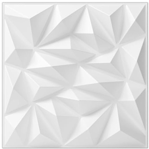 Grace Baltic - Lot de 30 panneaux muraux 3D diamant en PVC haute rigidité - 30 x 30 cm - Imperméables - Résistants à la chaleur - Sans odeur - Panneaux muraux 3D décoratifs (Cristal Blanc.)