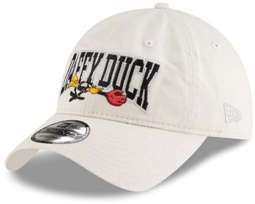 New Era 9Twenty Daffy Duck Cap Basecap Baseballcap Curved Brim Herren - Metallschnalle, mit Schirm Frühling-Sommer Herbst-Winter Frühjahr Sommer Herbst Winter - One Size cremeweiß