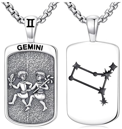 PROESS Stjärntecken halsband 925 sterlingsilver 12 stjärnbilder hänge horoskop astrologi halsband stjärntecken smycken gåvor för kvinnor män, Sterlingsilver