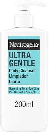 Neutrogena Ultra Gentle Gel Limpiador Facial Diario, Piel Sensible, 200 ml