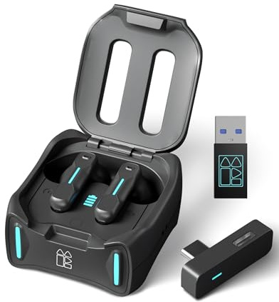 Middle Rabbit SW4 Pro Auriculares Gaming In-Ear inalámbricos con Micrófono, Dongle 2.4G + Bluetooth Doble Modo, 20 ms Baja Latencia, Compatible con PS5, PS4, PlayStation, PC de sobremesa y portátil