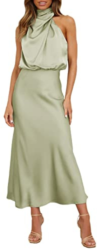 Vestido de noche largo y elegante para boda, vestido de noche, vestido de fiesta, gasa, cuello en V, línea A, vestido de fiesta, elegante, A35
