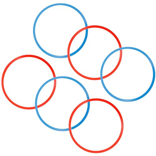 FESTFENDS Anelli per Agilità Calcio Set da 6 in Plastica 40 Cm per Allenamento Velocità e Passo Accessori da Calcio Decor e Migliorare Gioco Colore Casuale