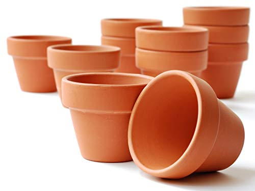 meindekoartikel Tontöpfe - Blumentöpfe Übertöpfe Pflanztopf - Naturprodukt - Verschiedene Varianten und Größen (100 Stück - ca. Ø 3 cm)