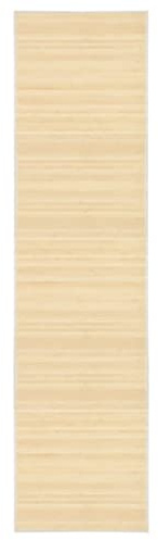 vidaXL Rug Washable Rug Home Decor Living Room Floor Mat Foldable Carpet Rug Carpet Runner with Non-slip PVC Backing Bamboo 80x300 cm Natural