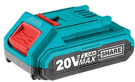 TOTAL - Batería de Litio P20S | 20 V y 2 Ah | Con Indicador de Nivel de Carga | Repuesto Compatible con Todas las Herramientas TOTAL TOOLS a Batería de la Gama P20S