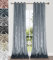 Home Direct Vorhänge, Gardinen aus zerknittertem Samt, Vorhang mit Ösen, ungefüttert, 2 x 245cm x 140cm(LxB), 1 Paar Blau Grau